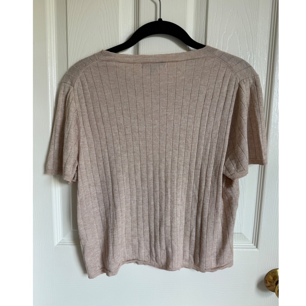 J crew silk cashmere blend cropped Short Sleeve Sweater Size Large - Picture 5 of 10